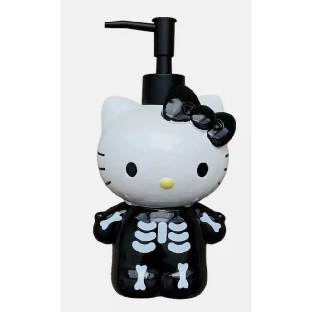 Halloween Hello Kitty Skeleton Soap Pump Lotion Dispenser Black Goth Tik Tok